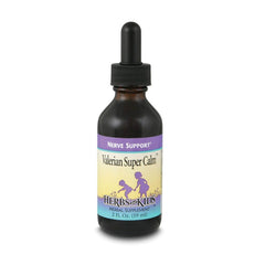 Herbs For Kids Valerian Super Calm bottle, soothing bedtime routine for kids.