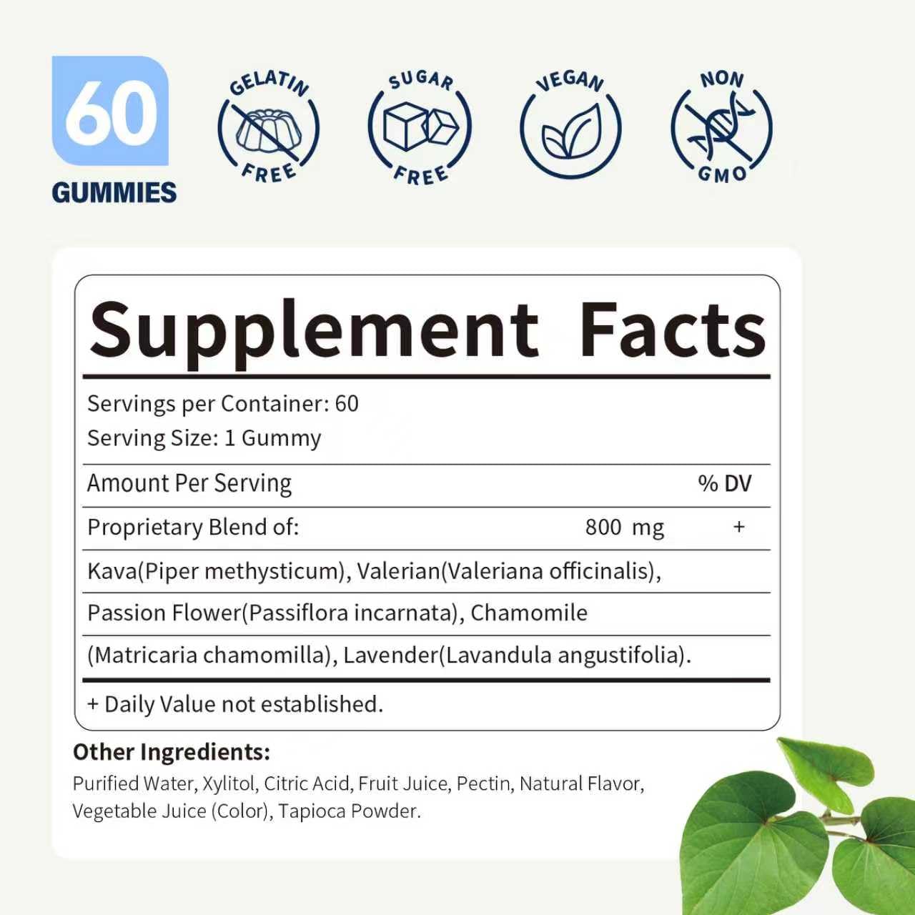 60-count Herbscradle Kava Kava gummies bottle on display.