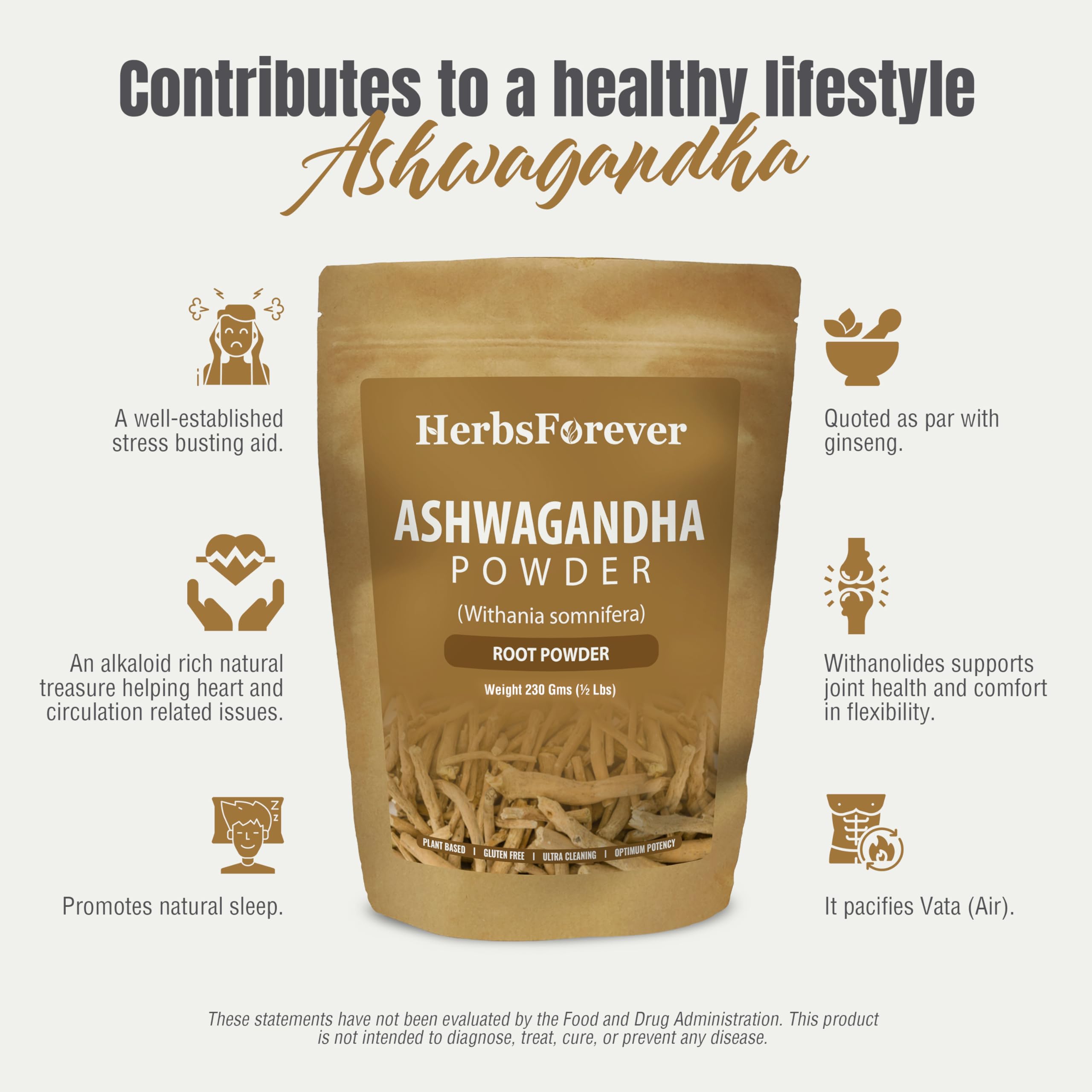 Herbsforever Ashwagandha powder dispensing into recipes and drinks.