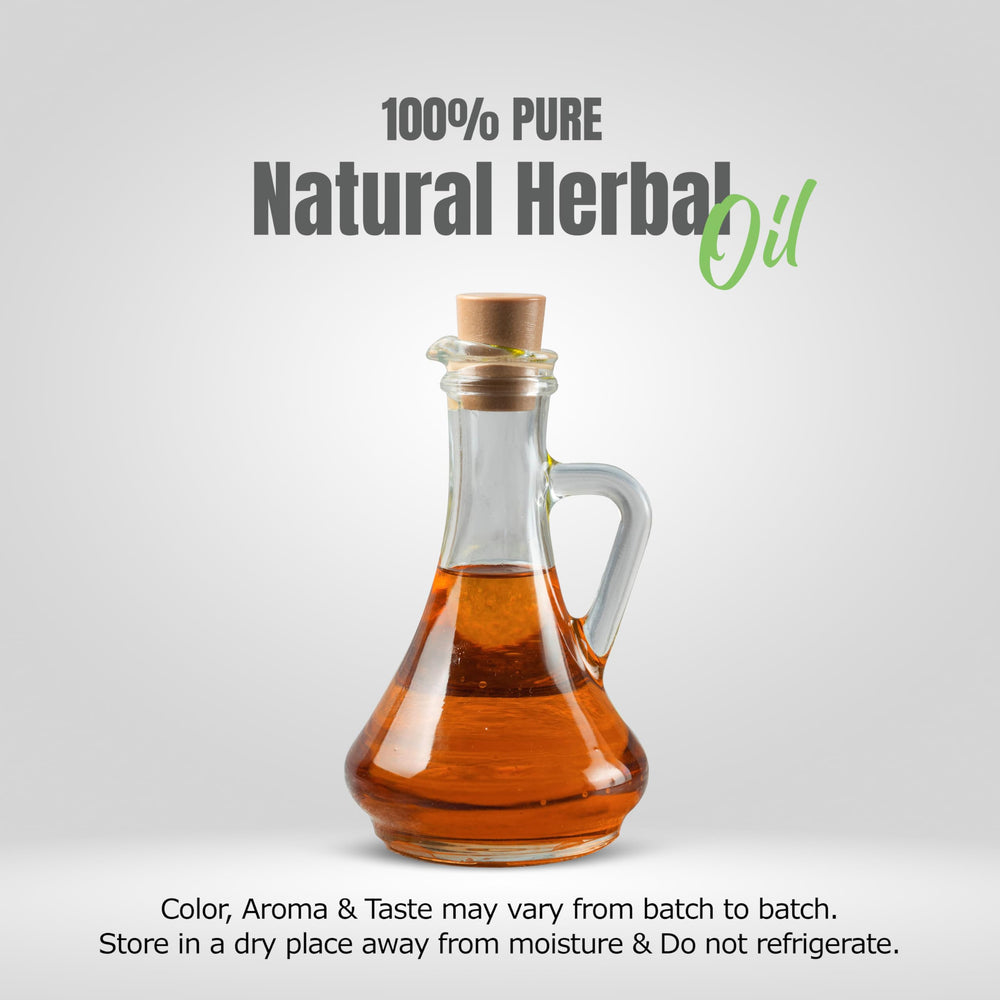Close-up of Herbsforever Maha Narayan Oil texture warming the skin.