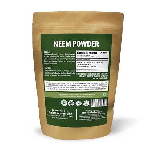 HerbsForever Neem Powder container highlights pure micronized formula for consistent results.