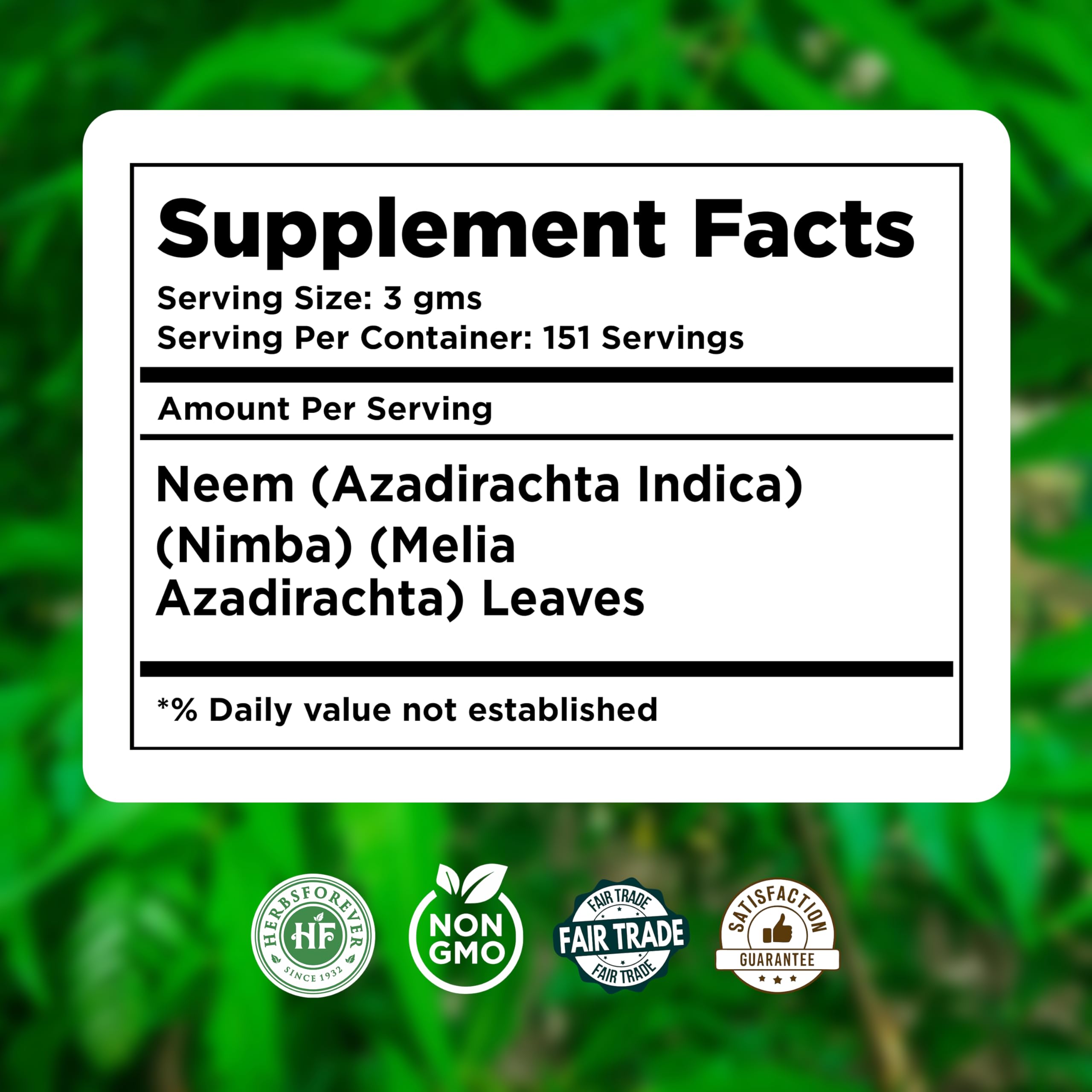 HerbsForever Neem Powder hair care usage shot suggests nourishing scalp benefits.