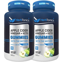 Herbtonics Keto ACV Gummies bottle on kitchen counter for digestion support