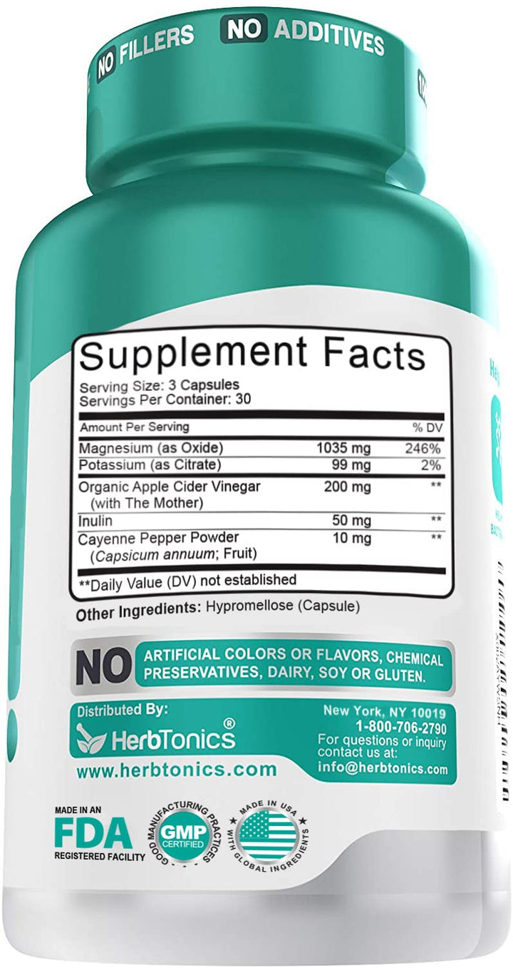 Herbtonics Oxygen-Based Colon Cleanse Apple Cider Vinegar bottle supports gut balance and gentle cleansing.