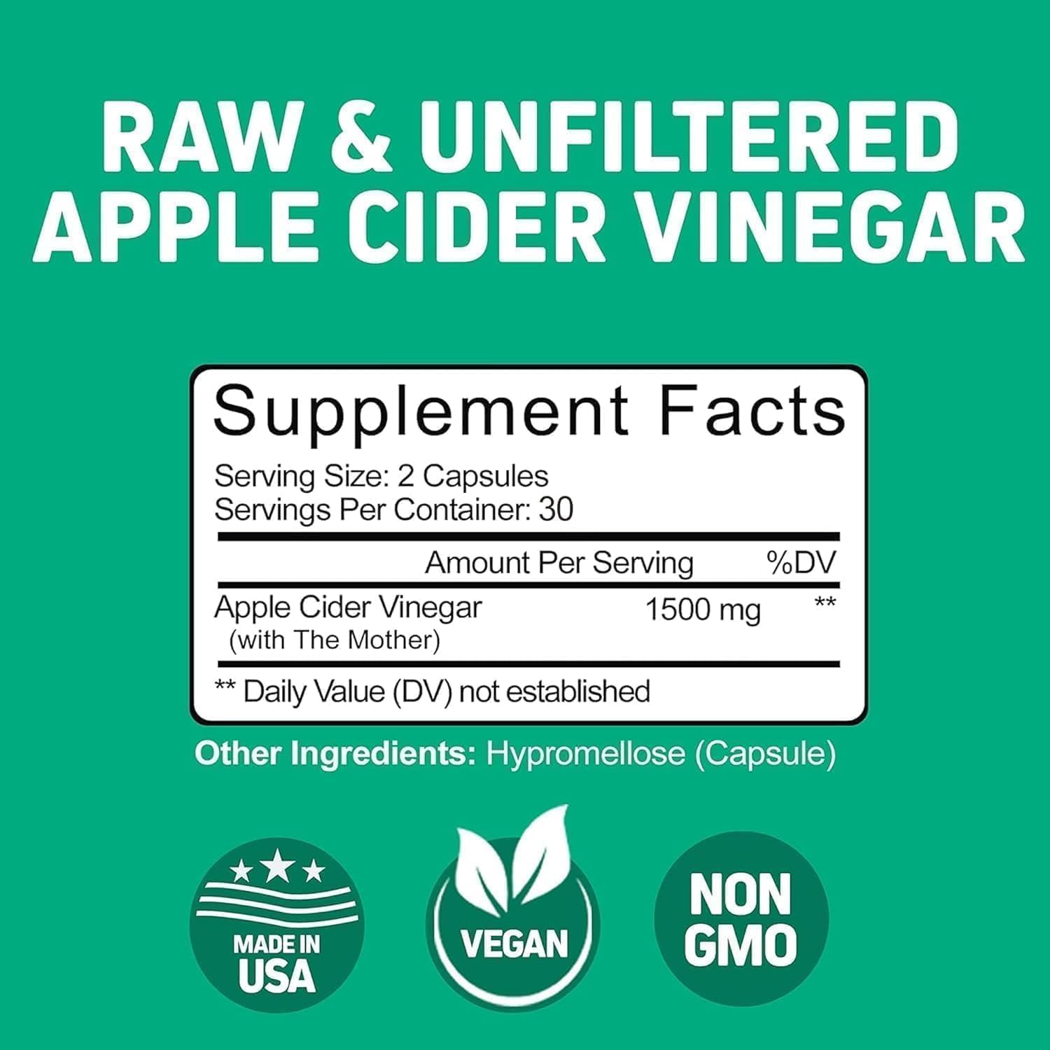 Herbtonics vegan capsules are easy to swallow, delivering concentrated ACV without taste.