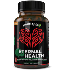 Herbtopia Eternal Health bottle front view supporting daily heart health