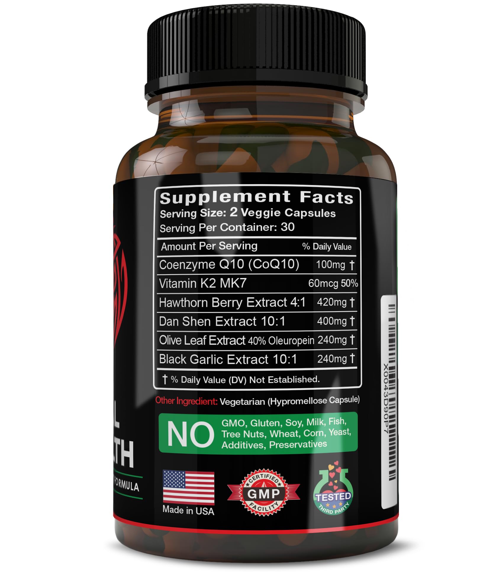 Herbtopia Eternal Health bottle label close-up highlights pure formula