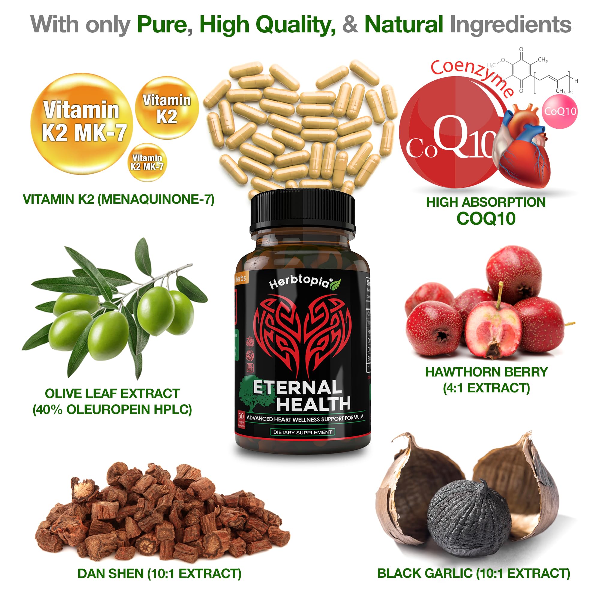 Hawthorn and olive leaf blend visible in Herbtopia Eternal Health