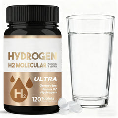 HerbX Hydrogen Water Tablets dissolving in a glass for quick, refreshing hydration.