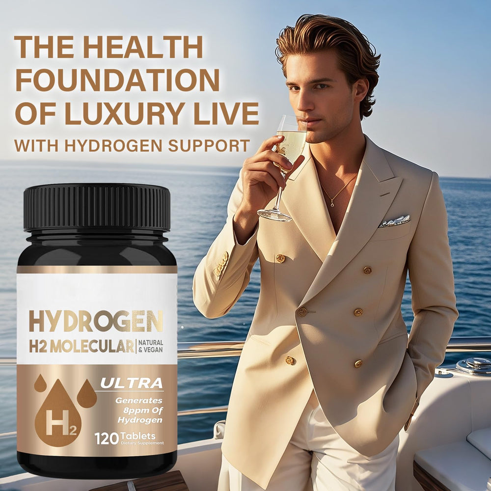 HerbX hydrogen water tablets in water glass promoting refreshing hydration.