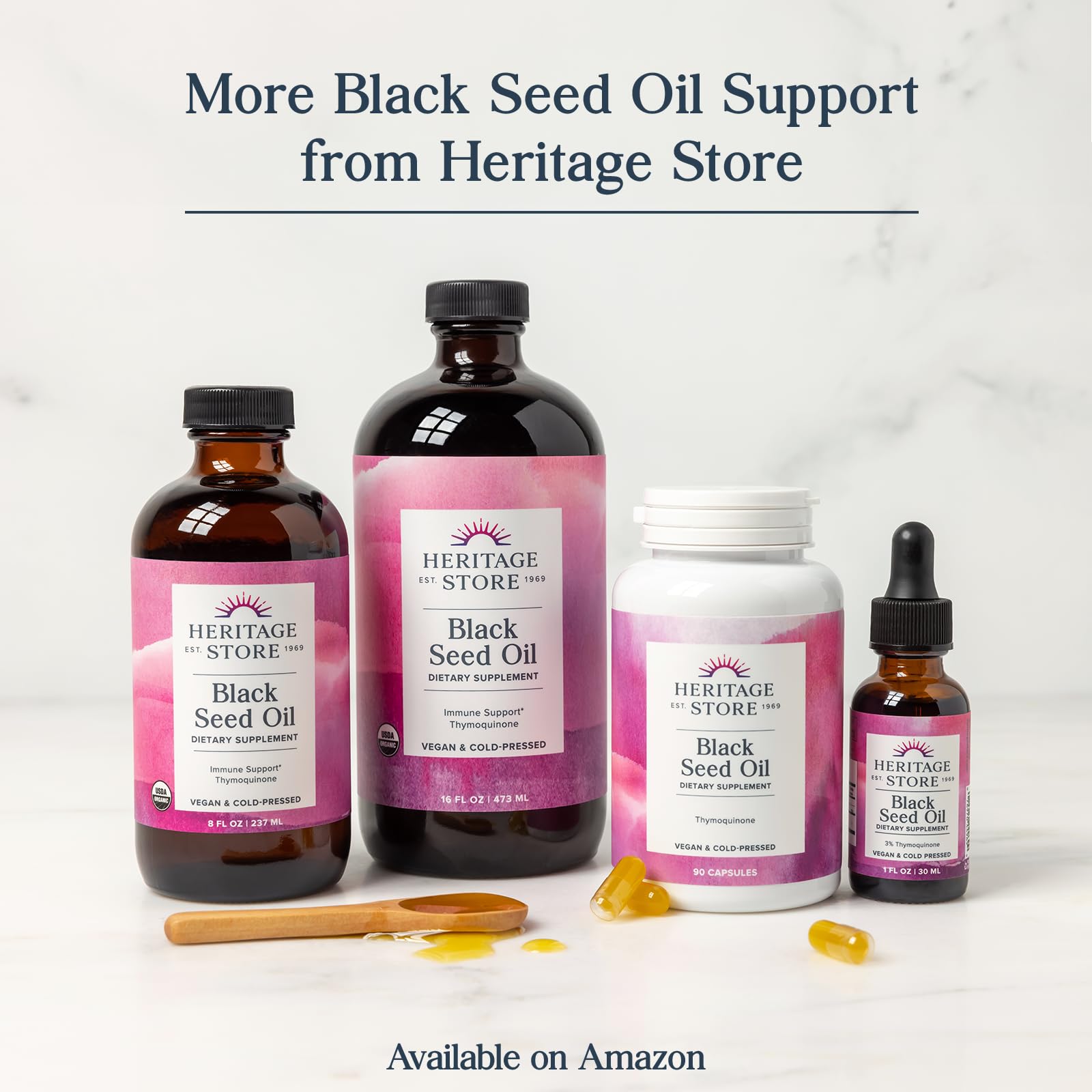 HERITAGE STORE Cap and seal indicating secure storage and freshness