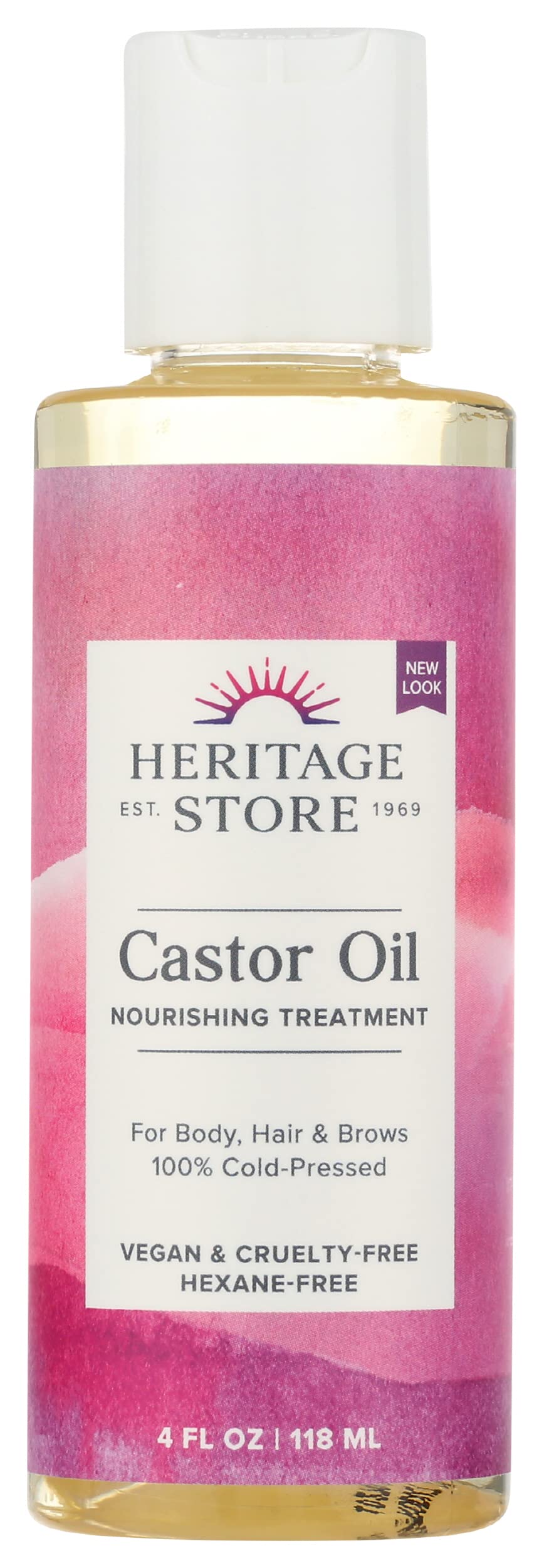 Heritage Castor Oil bottle for everyday scalp nourishment and easy application.