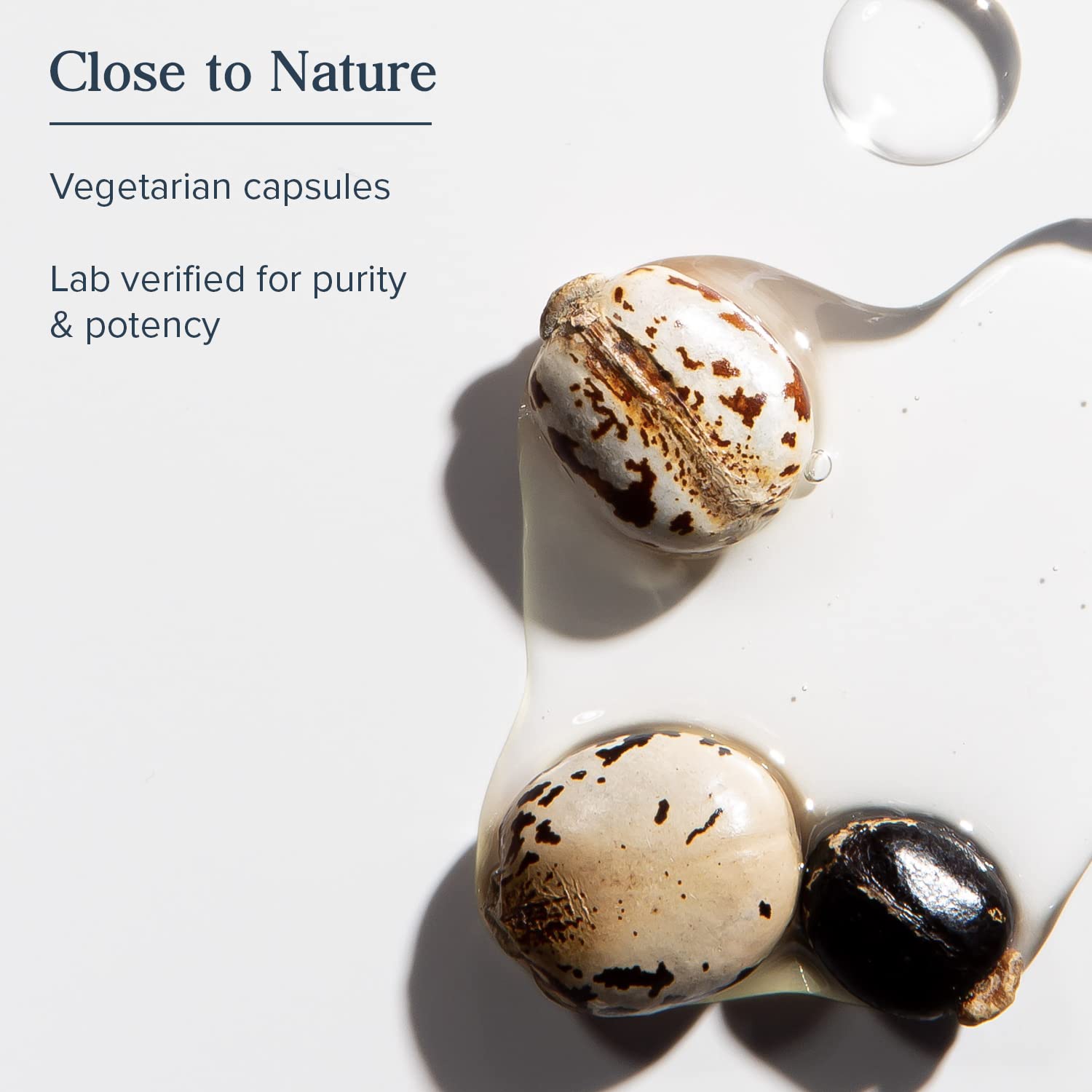 HERITAGE STORE Castor Oil capsules with fennel oil closeup