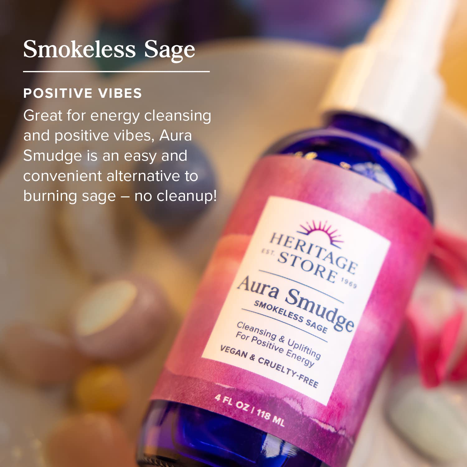Heritage Store Sage Oil for meditation room use and focus before practice.