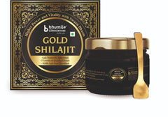 Heroot Black Gold Shilajit bottle front, premium energy support.