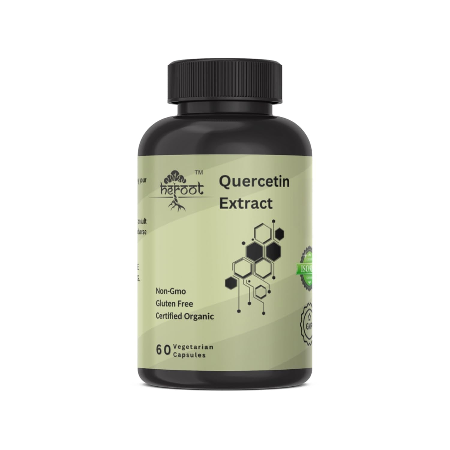 Heroot Quercetin Extract Capsules bottle front view supports daily vitality