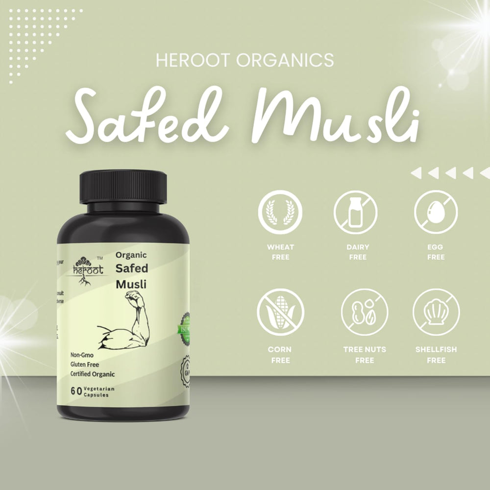 Heroot Safed Musli packaging box with brand label