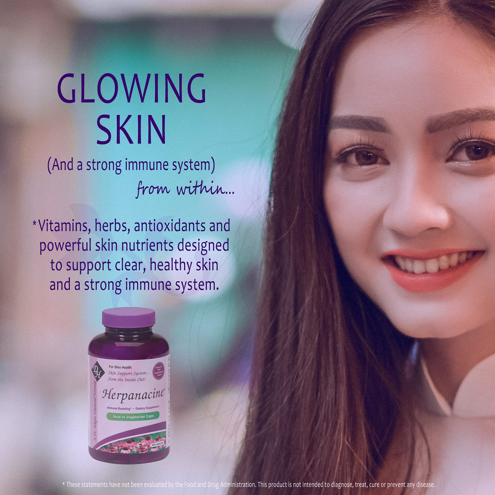 Herpanacine Diamond bottle on vanity implying consistent self-care.
