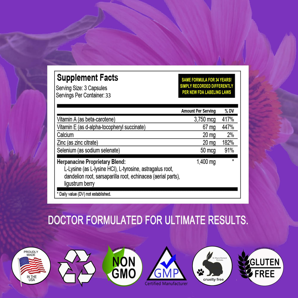 Herpanacine Diamond packaging highlights natural ingredients for daily care.