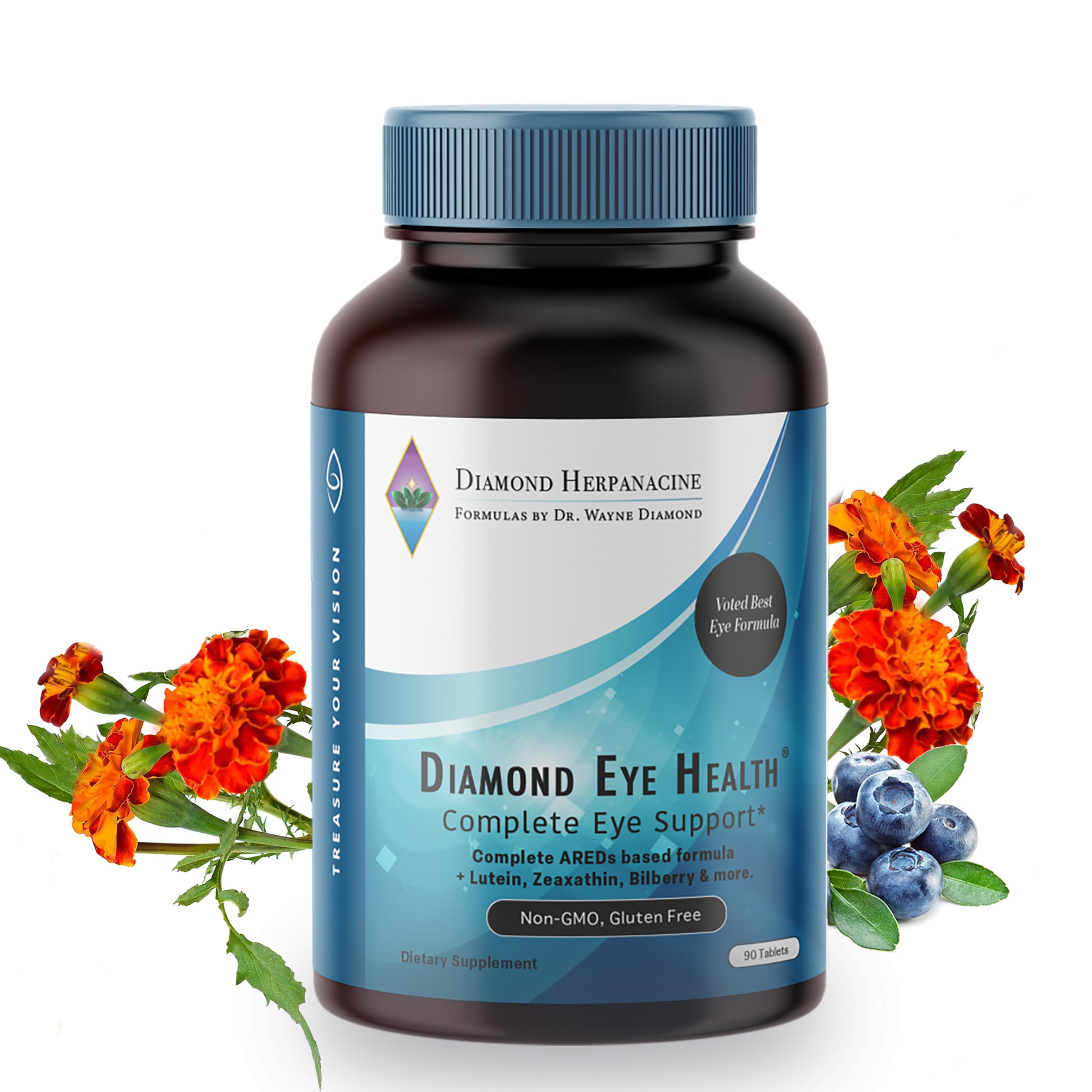 Herpanacine Diamond Eye Health bottle front for daily visual clarity