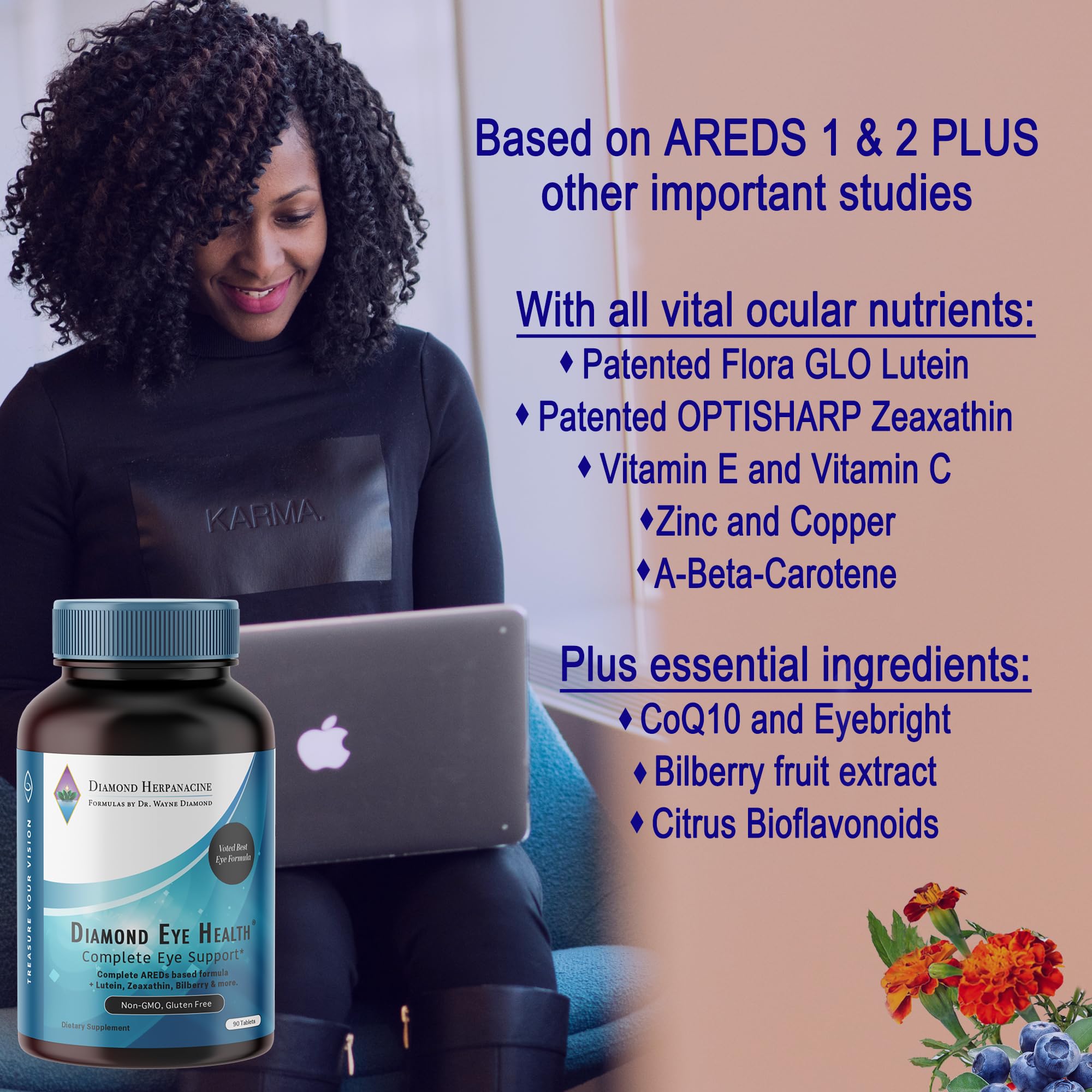 Herpanacine Diamond Eye Health softgel capsules for easy daily use
