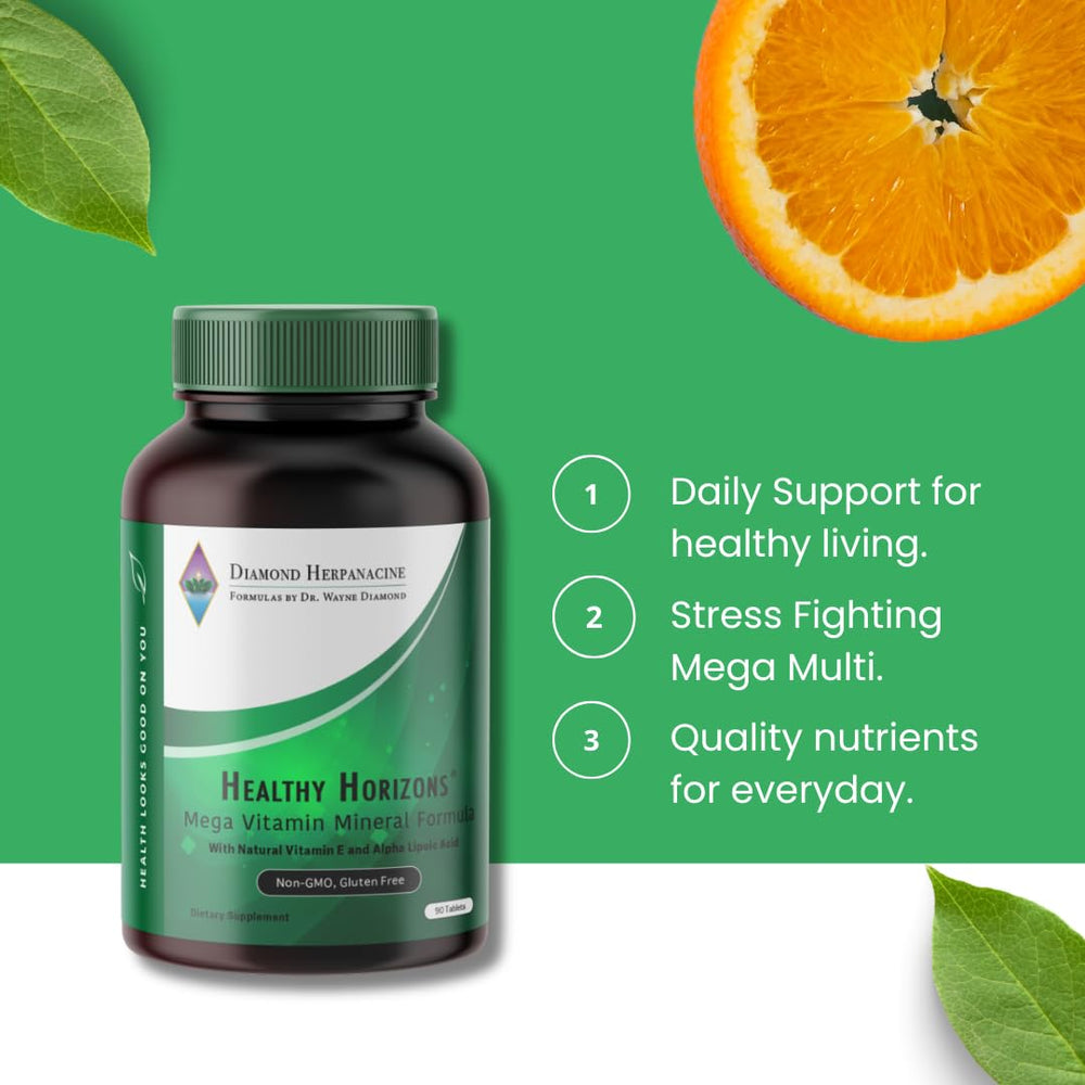 Herpanacine Diamond Healthy Horizons box packaging signals trusted natural supplement