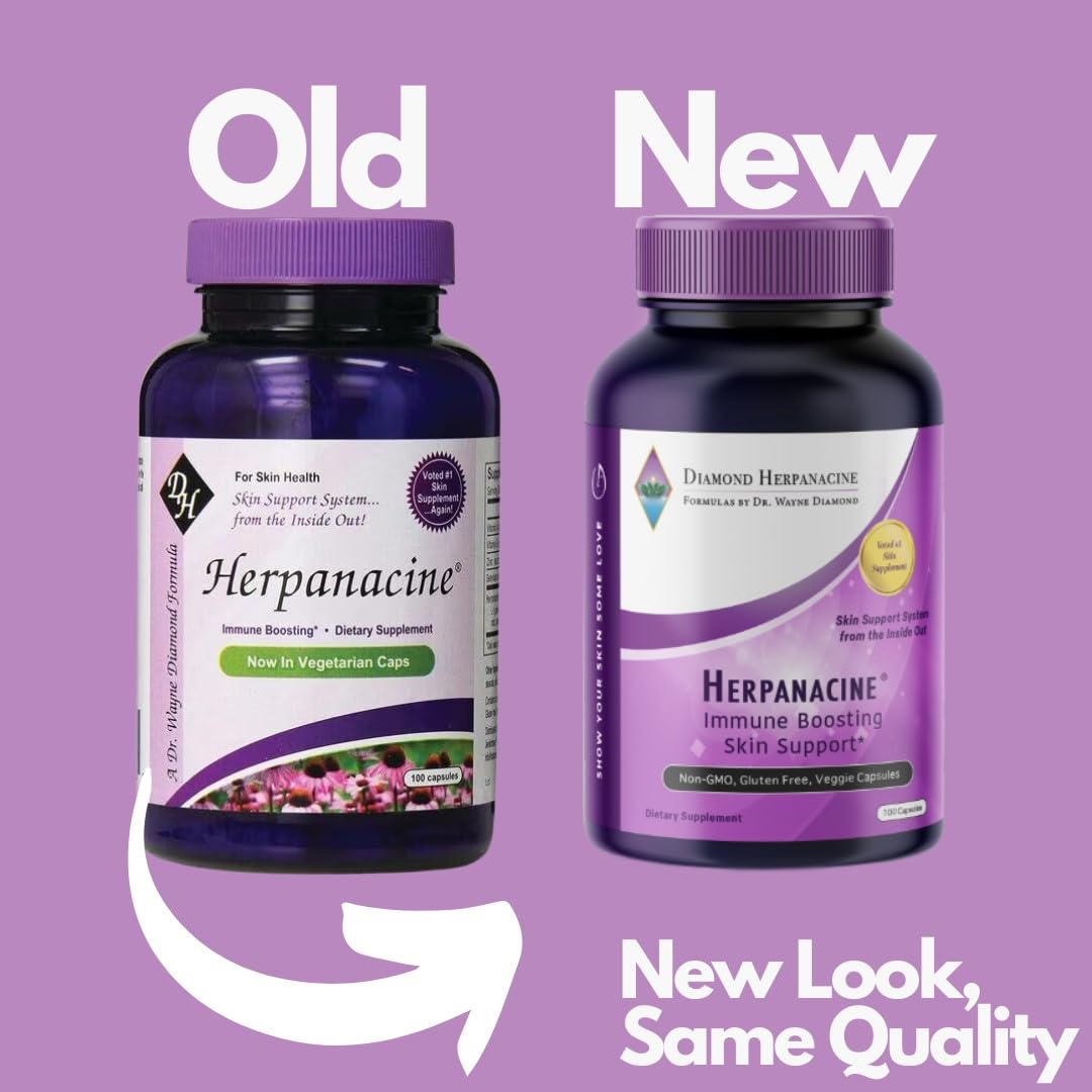 Herpanacine Diamond ingredient blend highlighting nutrients for balanced skin support.