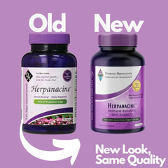 Herpanacine Diamond ingredient blend highlighting nutrients for balanced skin support.