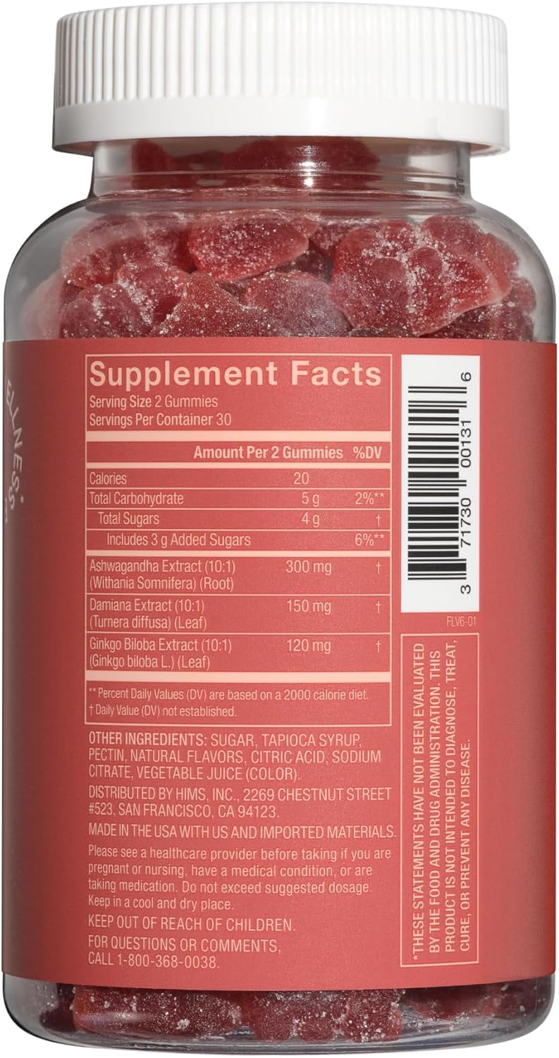 Hers Desire gummies strawberry-gloss close-up suggests tasty flavor and mood support.