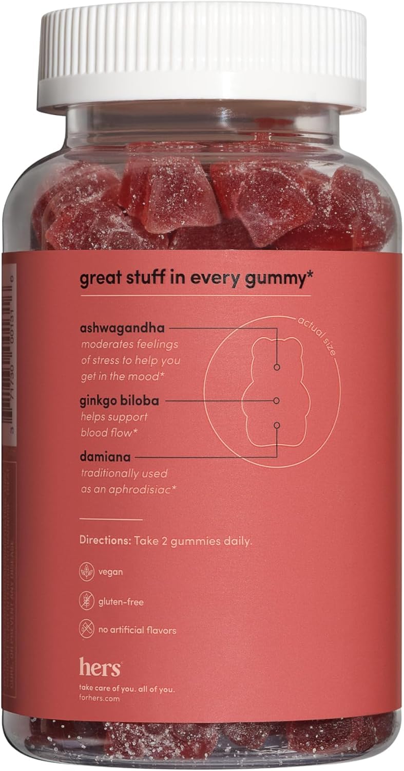 Hers Desire gummies vegan-glutenfree-symbol highlights dietary compatibility.