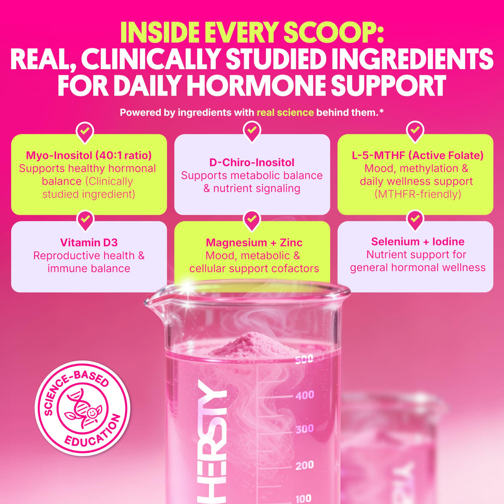 HERSTY Nutrition ingredients label highlights inositol and minerals