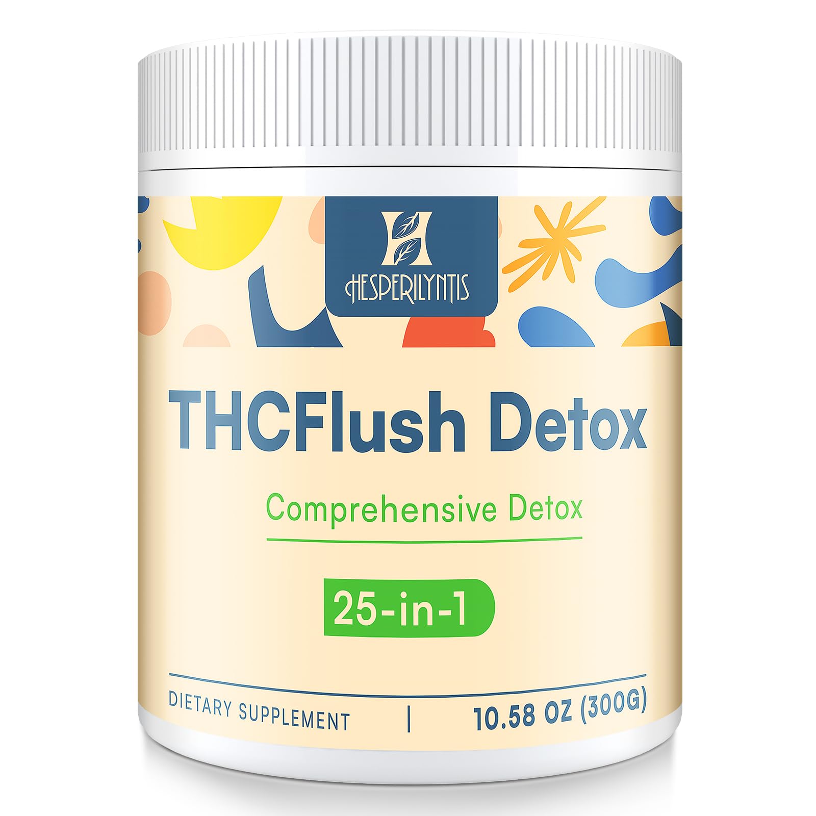 Hesperilyntis Detox Powder bottle front shows a plant‑based wellness option