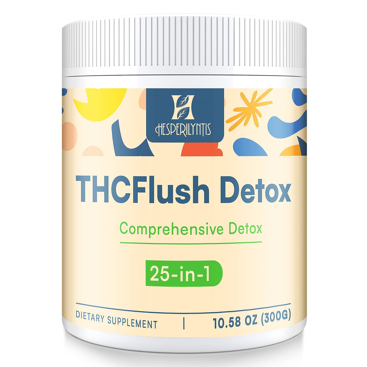 Hesperilyntis Detox Powder bottle front shows a plant‑based wellness option