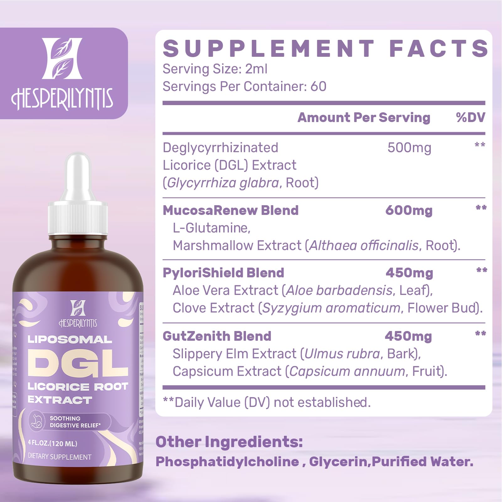 Label close-up showing Deglycyrrhizinated Licorice ingredients