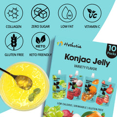Hethstia Konjac Jelly Green Grape pouch offers refreshing bite and gluten-free portability.