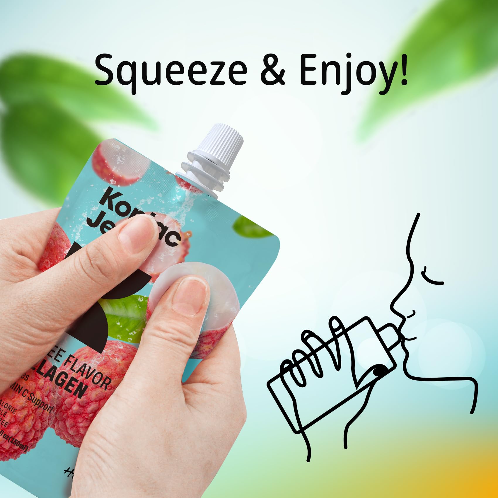 Hethstia Konjac Jelly on-the-go squeeze pouch for busy days.