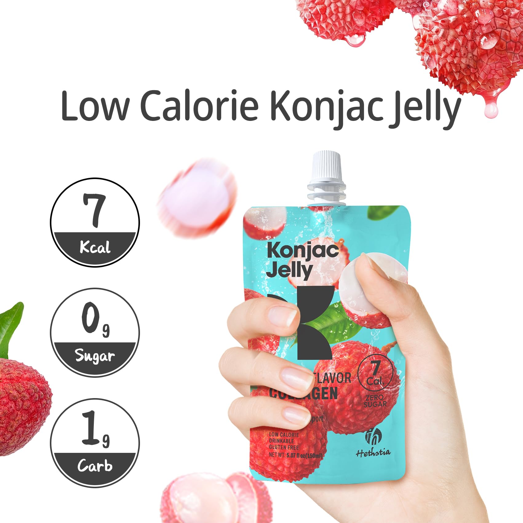 Hethstia Konjac Jelly vitamin C label signaling added nutrient support.