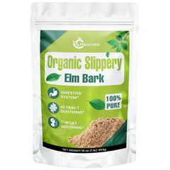 Heucves slippery elm bark powder in a jar, pure digestive support