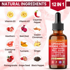 HevChay Cayenne Pepper Drops dropper dispensing 2 mL for convenient use.