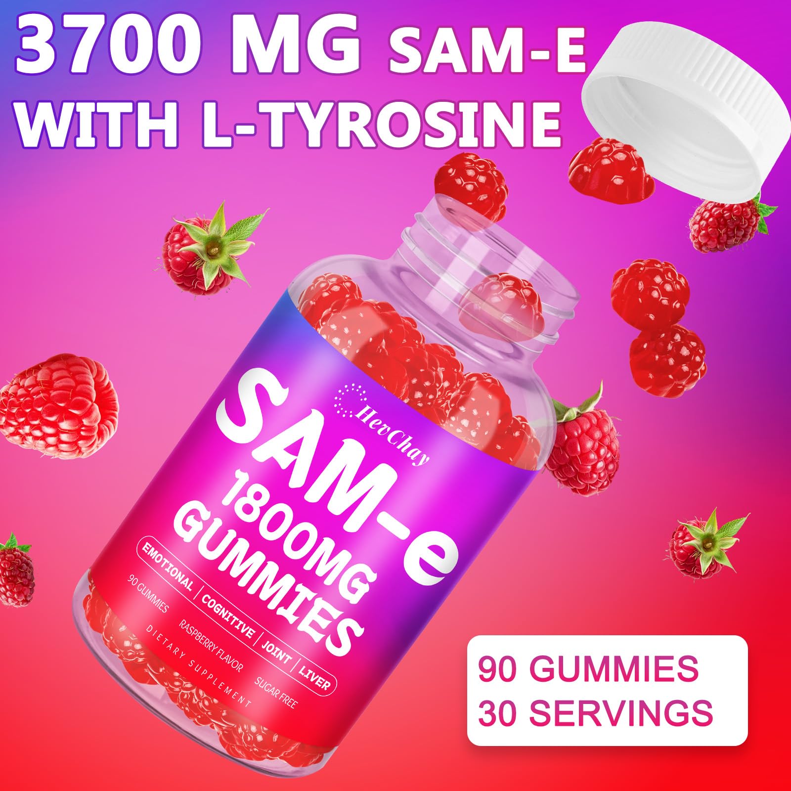 HevChay SAM-e gummies on a desk for easy grab-and-go wellness.