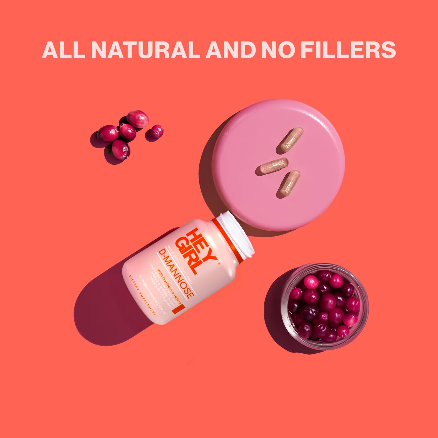 Hey Girl Nutrition 60 capsules packaging showing servings for monthly routine
