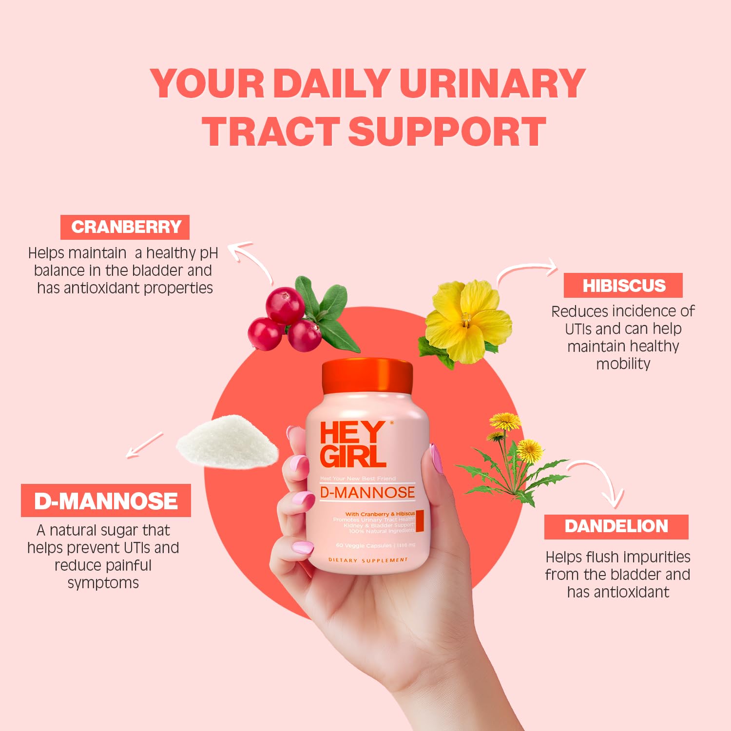 Hey Girl Nutrition urinary wellness lifestyle shot for on-the-go support