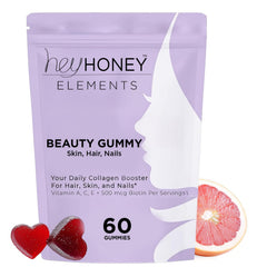 Hey Honey vegan collagen gummies bottle for skin and hair support