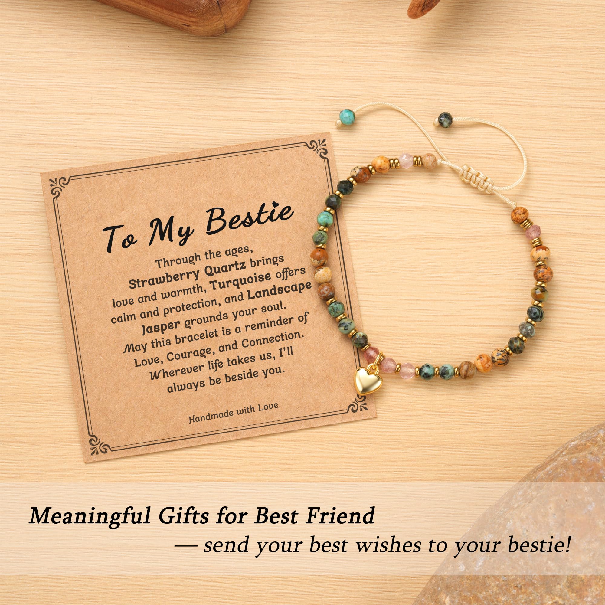 HGDEER best friend bracelet adjustable cord shown on wrist for a comfortable fit