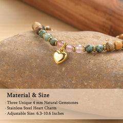 HGDEER best friend bracelet Landscape Jasper bead detail for grounding energy