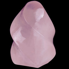 Hguxmcu Natural Rose Quartz Flame Tower placed on an altar for meditative focus
