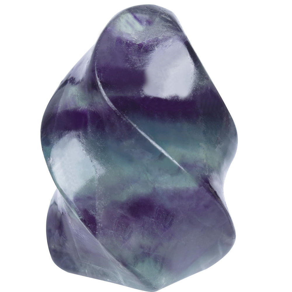 Hguxmcu Rainbow Fluorite Flame Tower closeup highlights vibrant colors for meditation and energy cleansing.