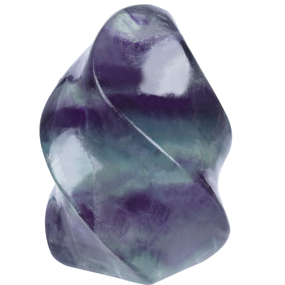 Hguxmcu Rainbow Fluorite Flame Tower closeup highlights vibrant colors for meditation and energy cleansing.
