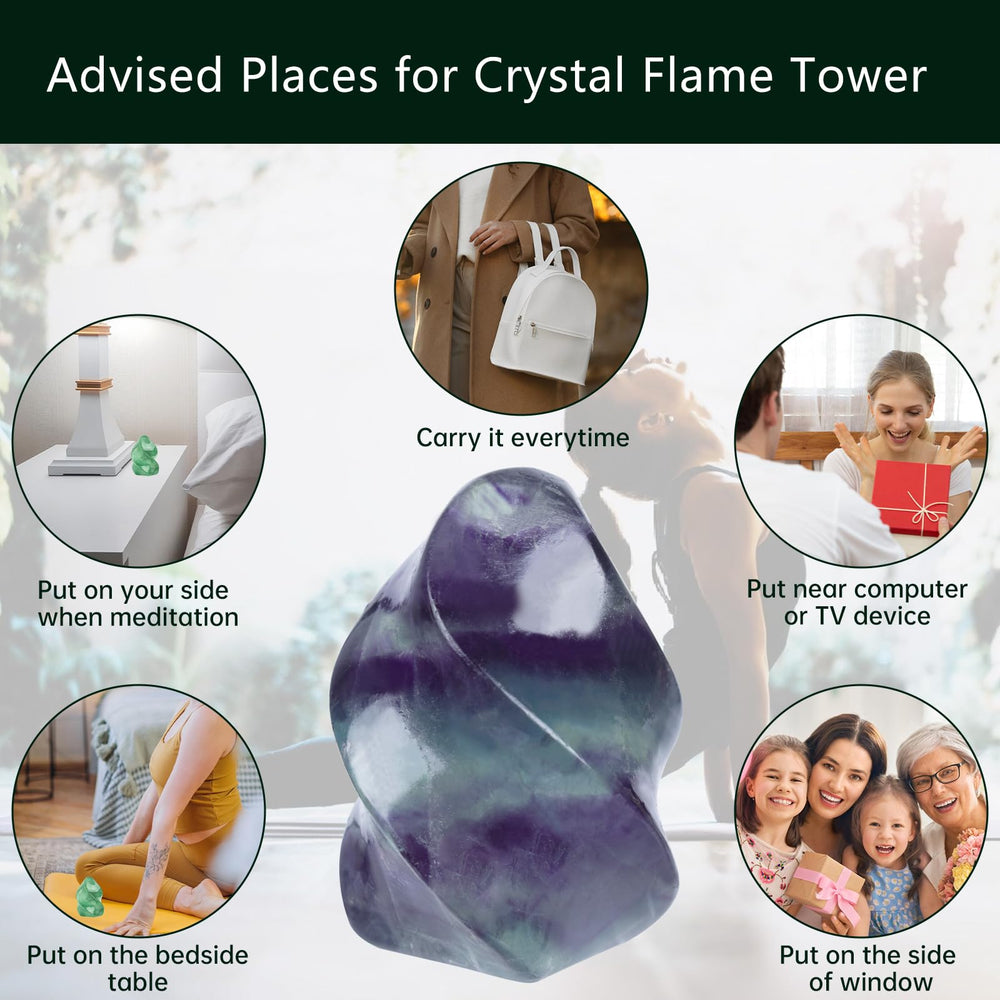 Hguxmcu Rainbow Fluorite Flame Tower gift box ready for special occasions.