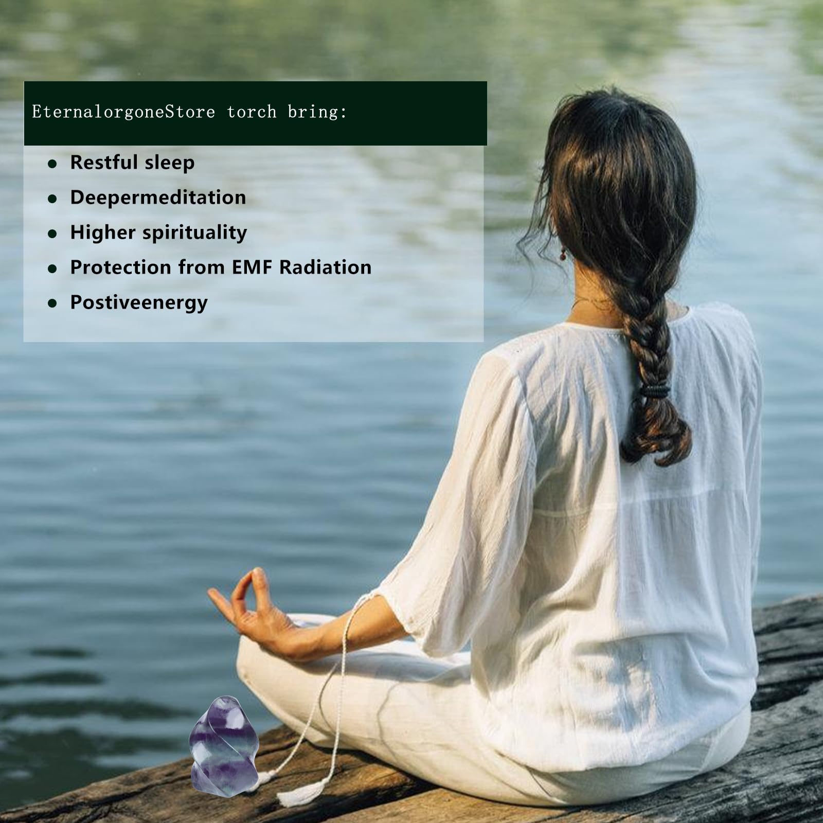 Hguxmcu Rainbow Fluorite Flame Tower in a meditation space enhances calm and mental clarity.